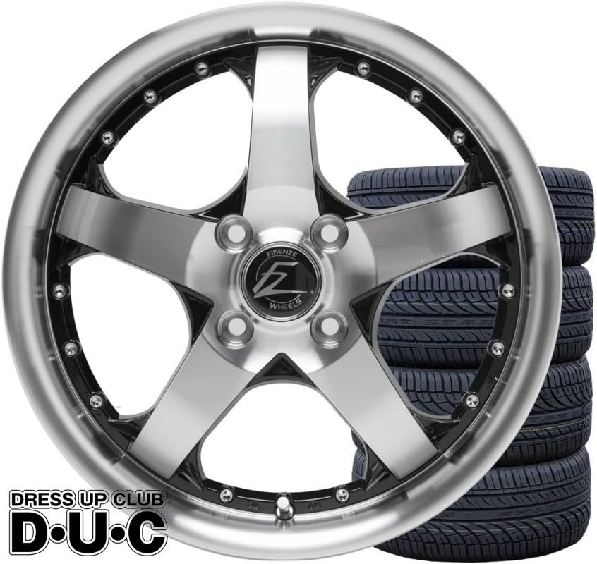 15インチアルミホイールタイヤセット 軽自動車 FZ431ブラポリ|リムポリ 165|55R15 165|50R15 15-5.0 45 リム深度33mm 安心JAWA認証