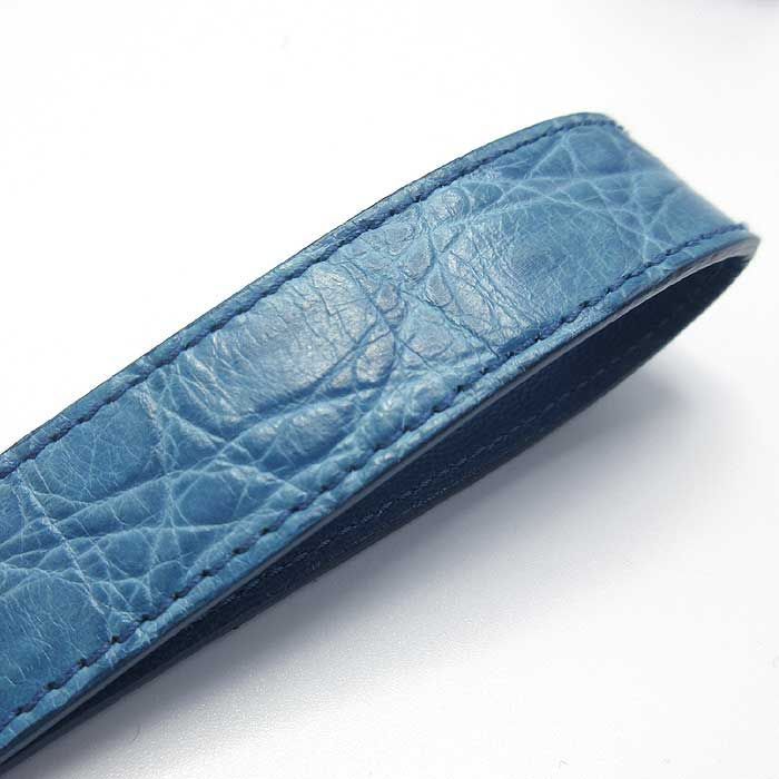 プラダ キーリング PRADA クロコ調レザー ロゴ刻印 ナスカン付き  