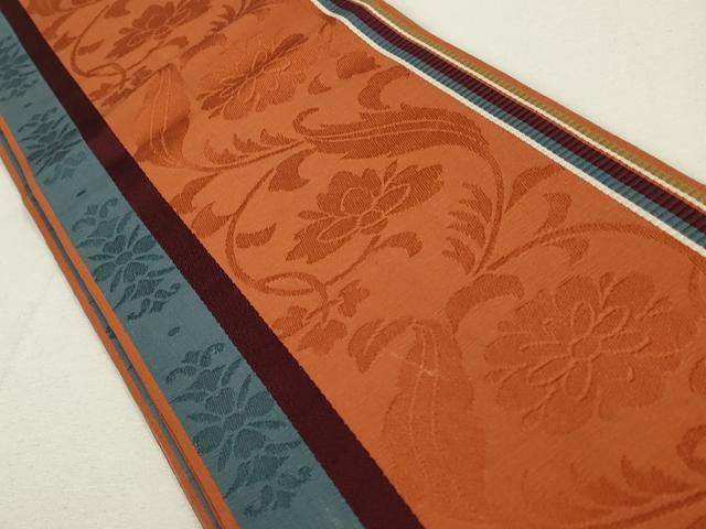 平和屋着物◎本場筑前博多織 両面 半幅帯 献上柄 成り物 証紙付き