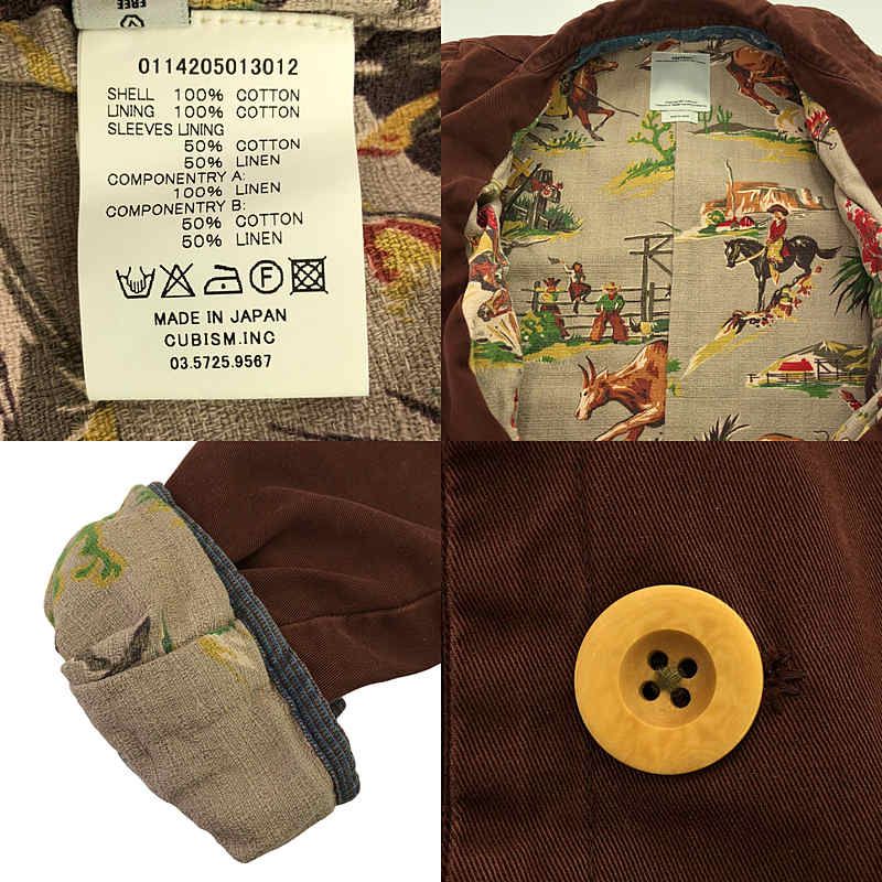 visvim / ビズビム | MIES COAT BURGUNDY / ミースコート / 総柄裏地