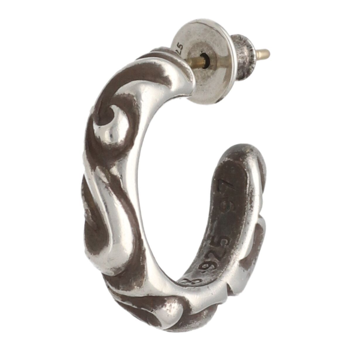 中古】 CHROME HEARTS クロムハーツ スクロールフープ ピアス SV925