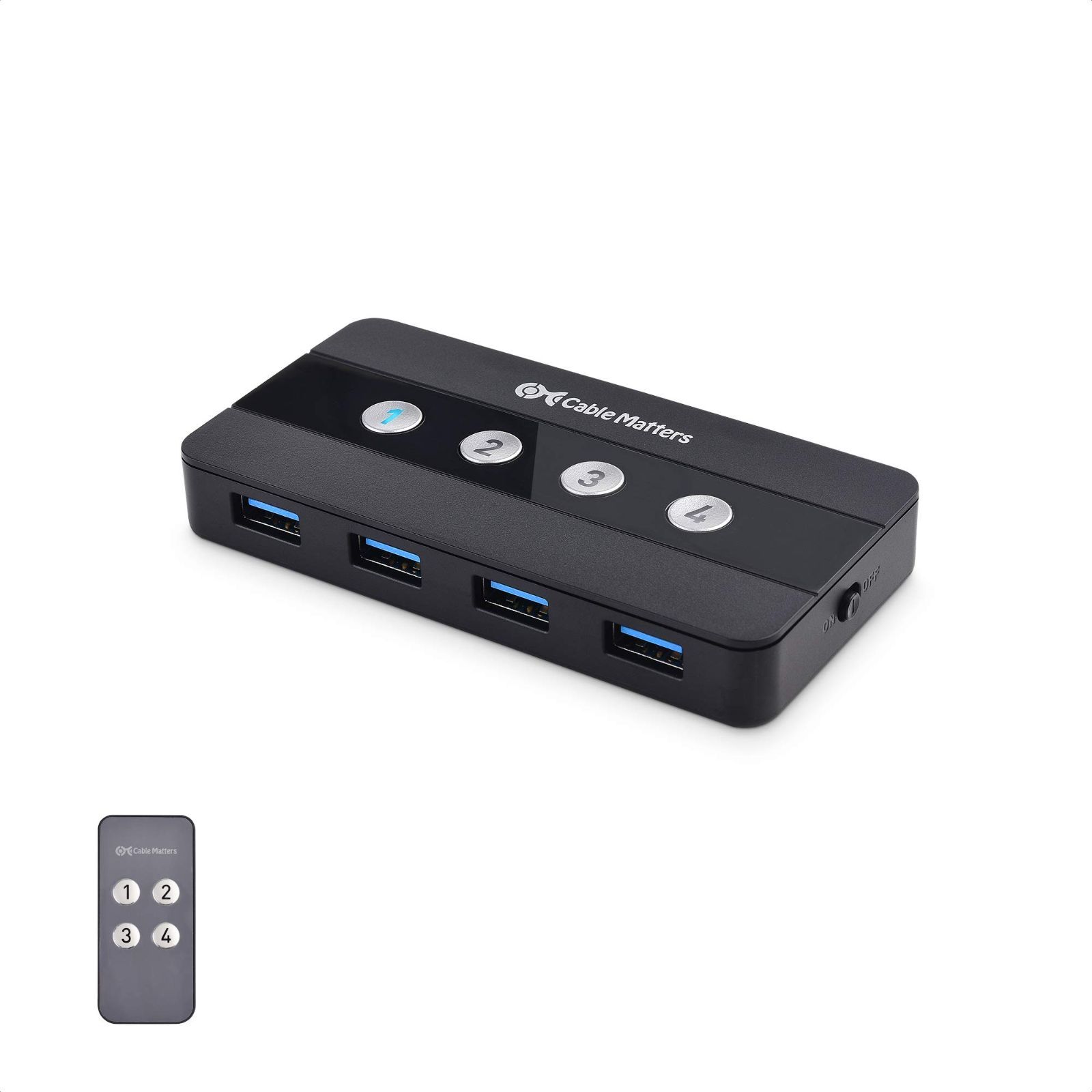 リモコン 手動切替器 スイッチ usb 切り替え USB USB-A USB 5Gbps 4入力4出力 4台PC用 3.0 USB-C変換アダプタ付き 4ポート USB切替器 Matters Cable