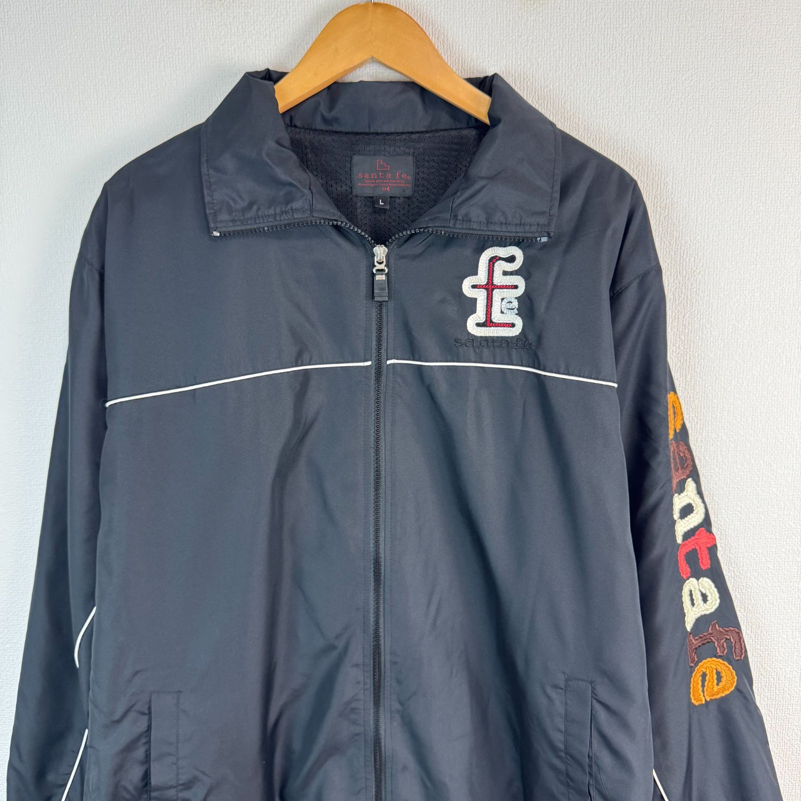 santafe サンタフェ ジャンパー ブルゾン ジップアップ 刺繍 ブラック 