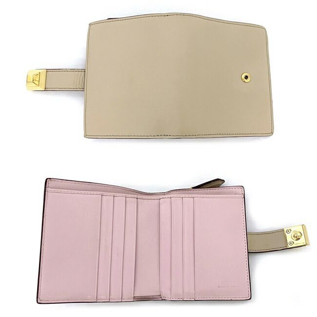 ✨美品✨FENDI フェンディ 二つ折り財布 ベージュ　8M0386 SWD フェンディ 二つ折り 財布 ベージュ ピンク ゴールド 8M0386 SWD