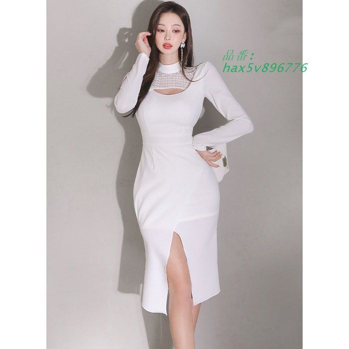長袖ワンピース 白