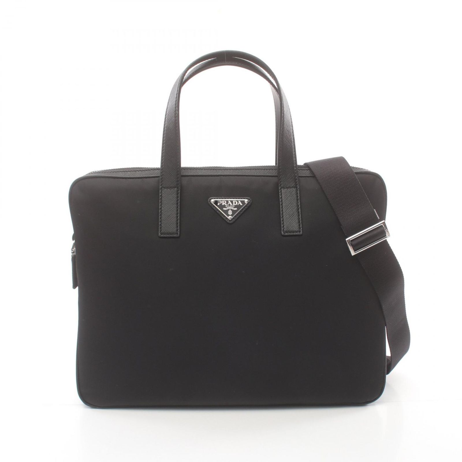プラダ PRADA ブリーフケース 2VE3682DMHF0002 ブラック ナイロン レザー 2wayショルダー メンズ