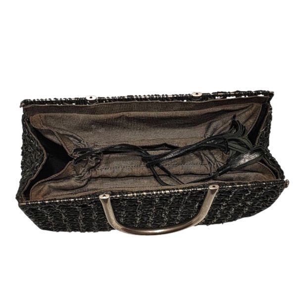 編み込みレザー ブラック