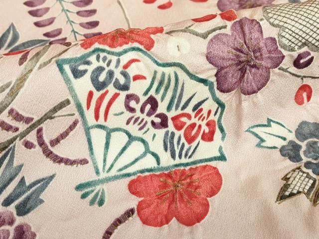 平和屋着物○訪問着 駒刺繍 飛鶴宝尽くし文 暈し染め 金彩 正絹