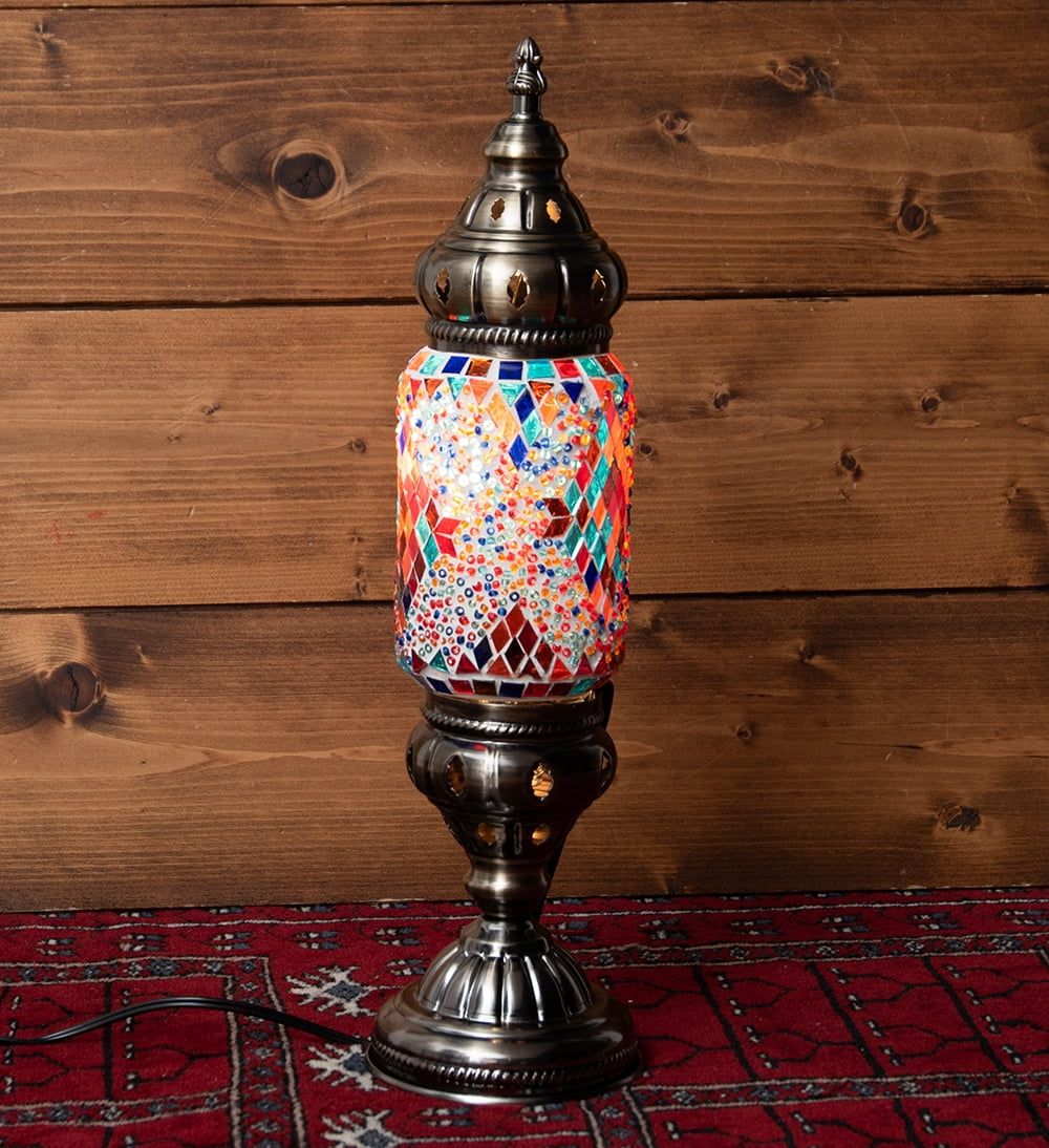 モザイクデザイン 球形ランプ 2個セット モザイクガラスのアラビアン