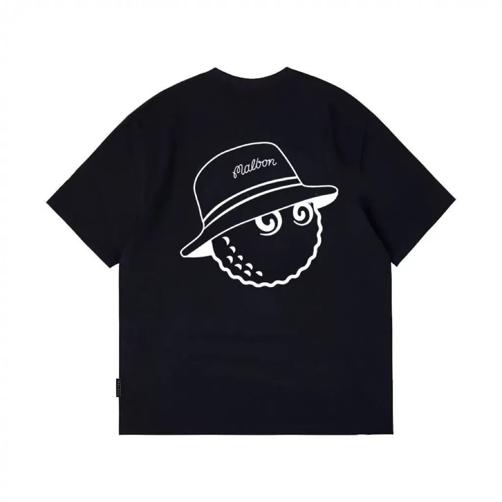 M マルボンゴルフ MALBON GOLF 　シャツ　モックネック　白　即日 マルボンゴルフ MALBON GOLF シャツモッ クネック 半袖 メンズ