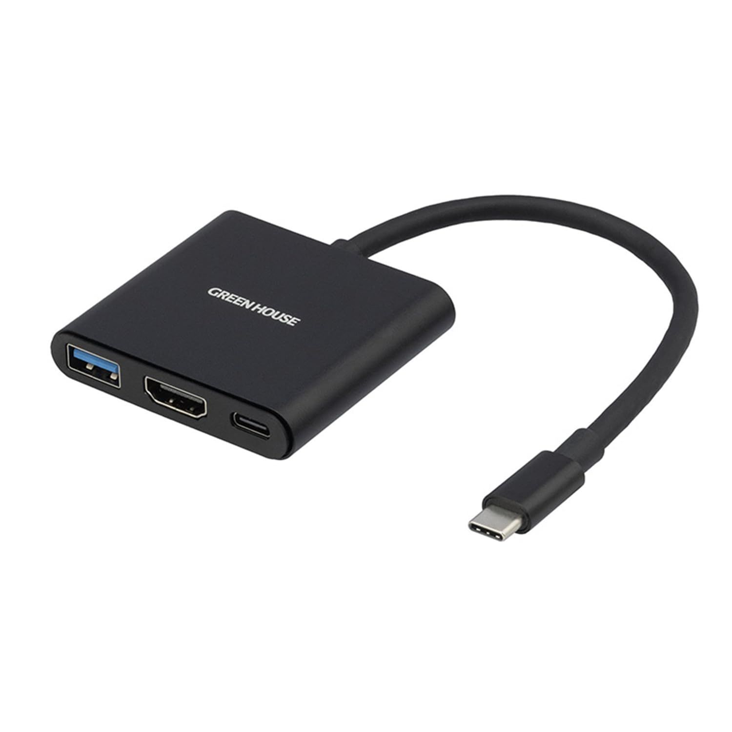 新品 グリーンハウス(Green House) ドッキングステーション USBType-C 4K 映像出力 iPad Pro Nintendo Switch対応 ブラック GH-MHC3A-BK