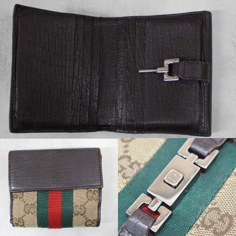 グッチ　折り財布　二つ折り財布　シェリーライン　ジャッキー　GGキャンバス　美品 jpbrands_n4054786