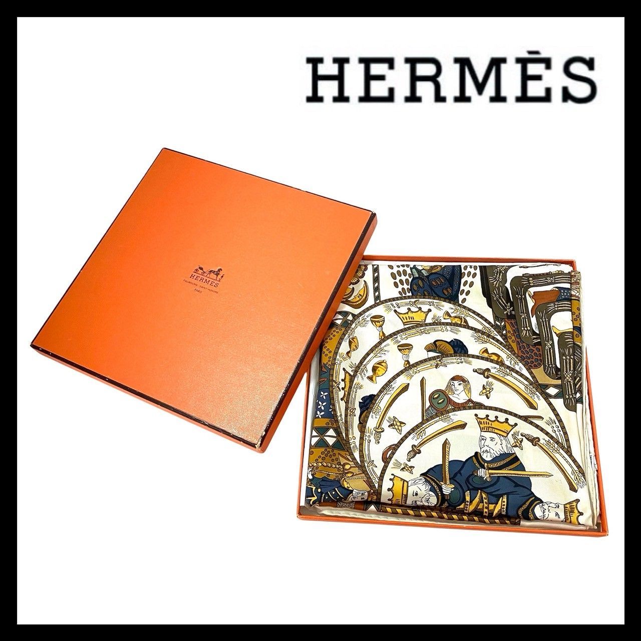 SJ【HERMES】カレ90 タロットカード スカーフ SILK/シルク 100