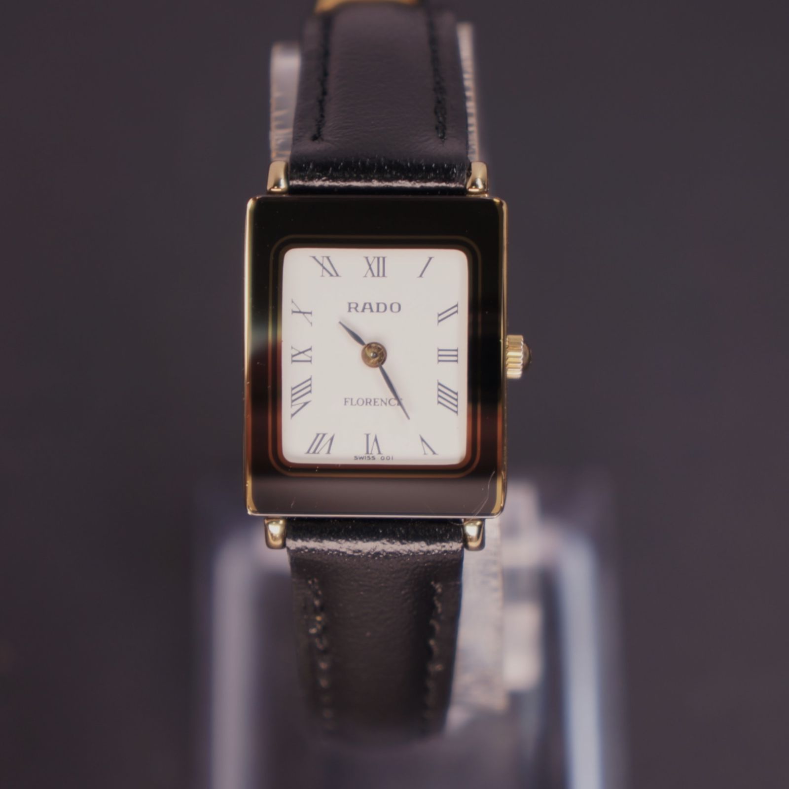 稼働品】RADO フローレンス 白文字盤 アンティーク新品ベルト 電池交換  