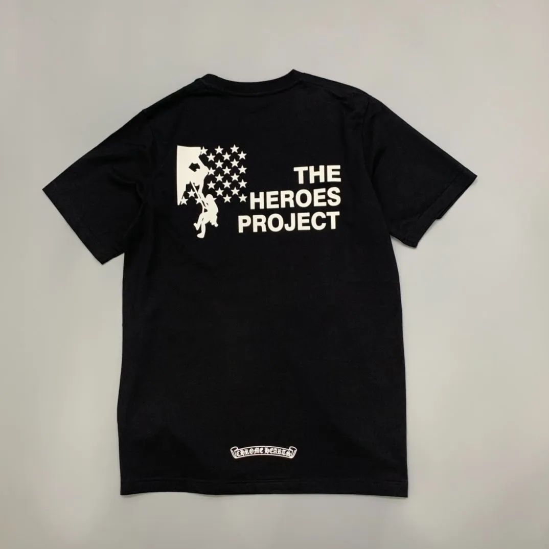 CHROME HEARTS THE HEROES PROJECT バックロゴ プリント半袖Tシャツ ブラック