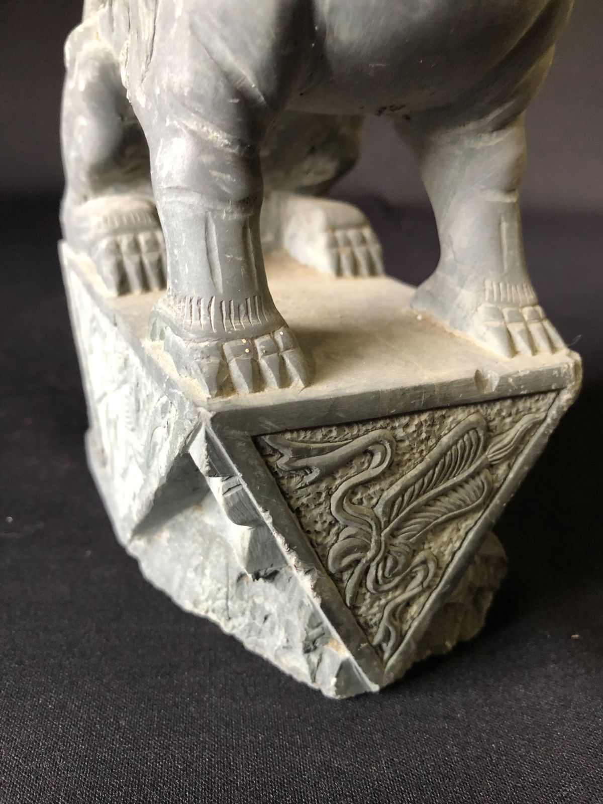 ヴェル様専用)仏教美術 石像彫刻 天然石 獅子 狛犬 高さ約20cm