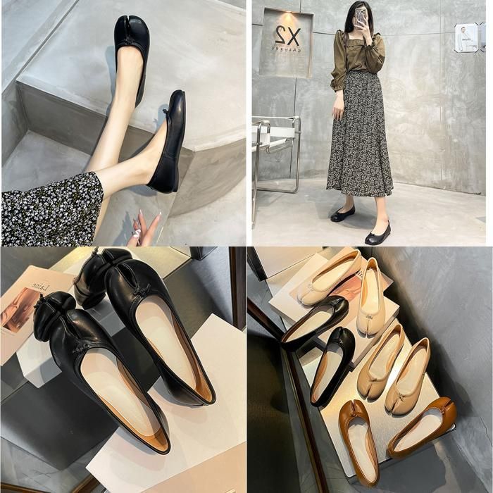 ☆ ブラウン ☆ 36 ☆ 足袋パンプス バレエシューズ パンプス 足袋 パンプス バレエシューズ フラット ローヒール バレエ ぺたんこ 足袋パンプス シューズ タビ たび 足袋シューズ フラットシューズ ローヒールパンプス 先割れ オシャレ おしゃれ