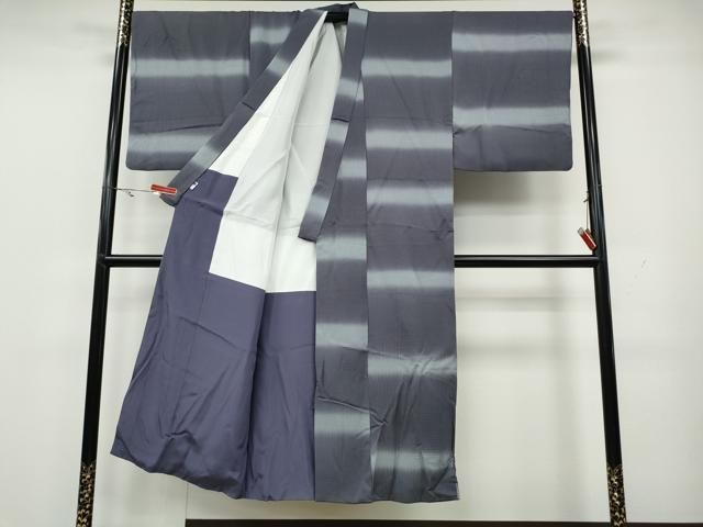 平和屋着物●男性 小紋 横段霞文 暈し染め 正絹 CAAX4782ut