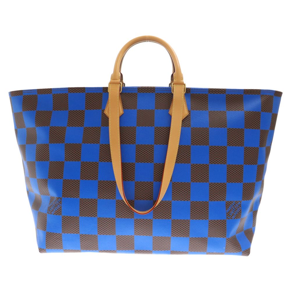 ルイ・ヴィトンダミエパターン トートバッグ ダミエパターン ブラックレザートートバッグ LOUIS VUITTON (ルイ