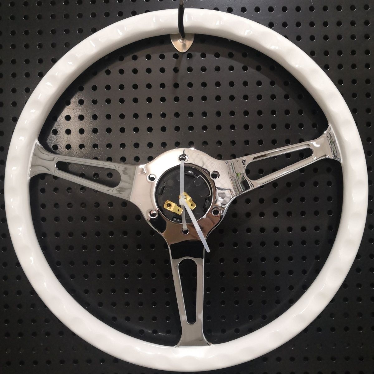 当時物 ウッド製 32Φ 3スポークステアリングホイール 当時物ウッド製