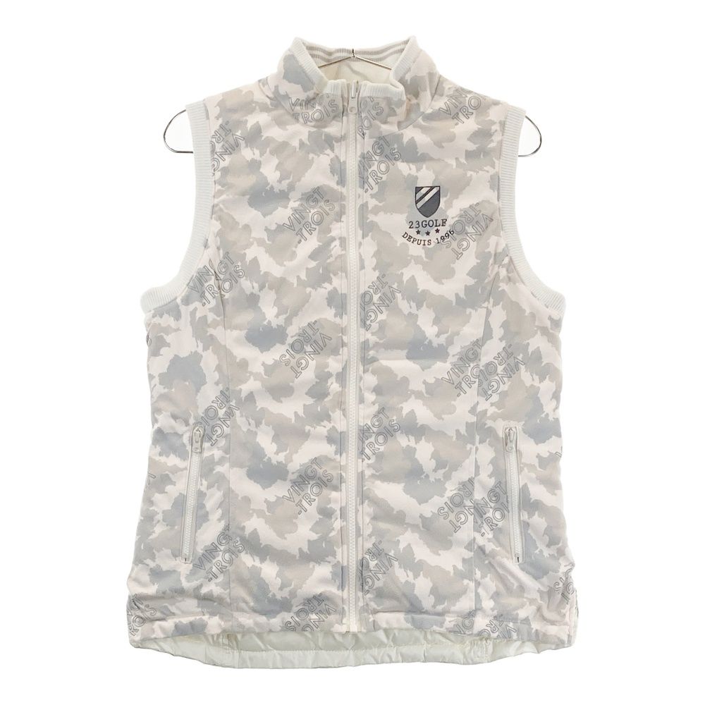 ニジュウサンク 23区ゴルフ リバーシブル 中綿ベスト 迷彩 カモ L グレー