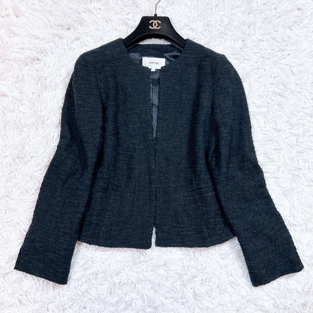 アンタイトル スカートセットアップ スーツ 薄手ツイード 2