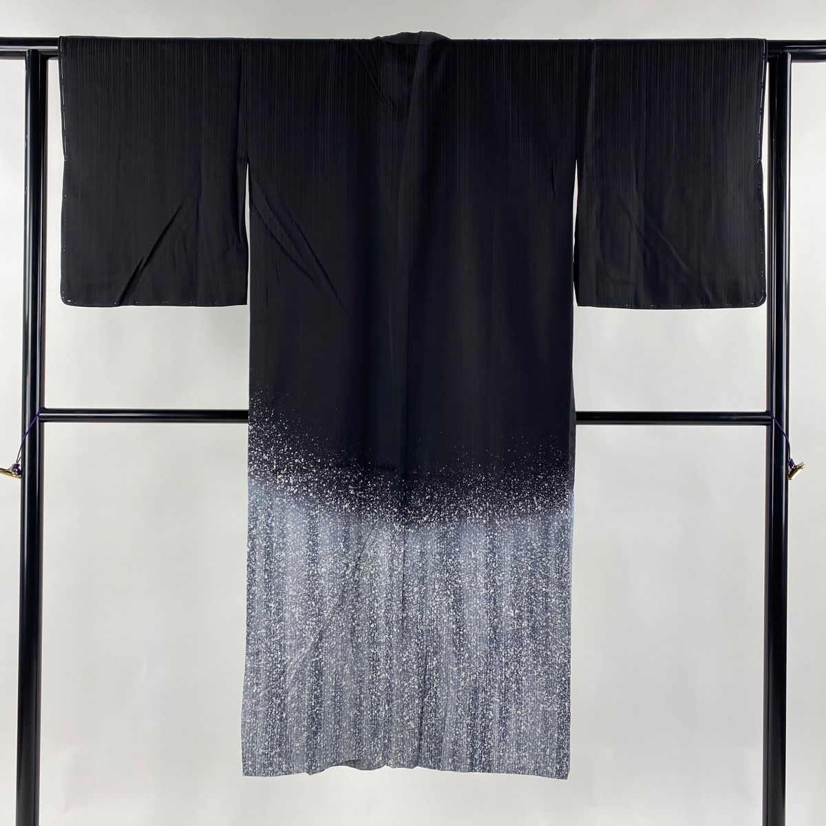 道行 身丈127cm 裄丈63cm S 和装コート 角衿 縞 幾何学 染め分け  