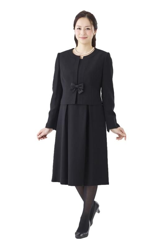 ワールドオンアース World On Earth 喪服 レディース 礼服 ブラックフォーマル アンサンブル ワンピース オールシーズン FC3J113A 7号 ブラック