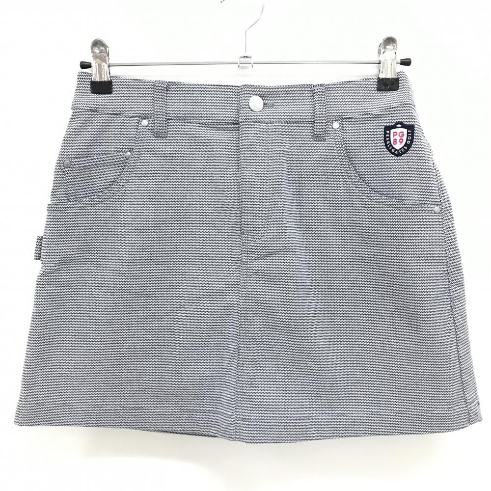 超 パーリーゲイツ スカート ネイビー×白 細ギザギザボーダー 表微起毛 ストレッチ レディース 0 S ゴルフウェア PEARLY GATES