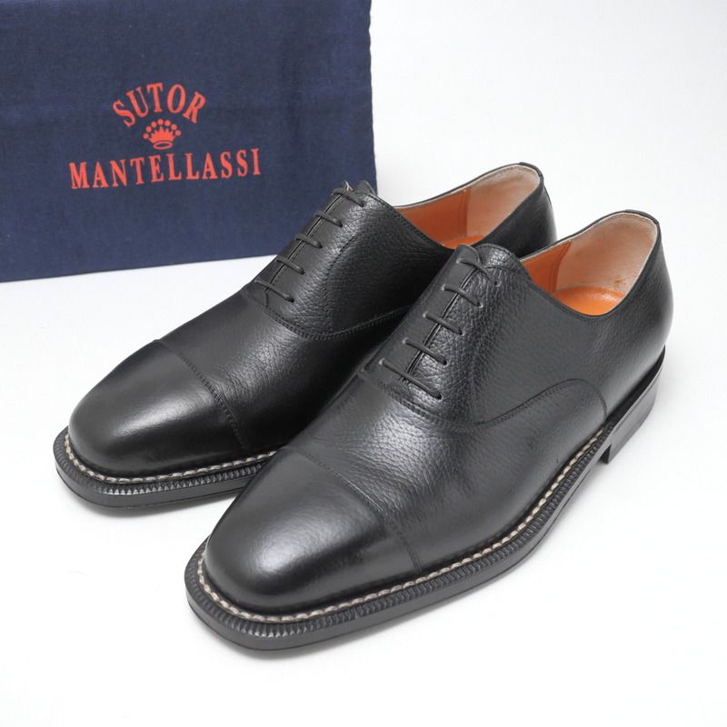 SUTOR MANTELLASSIストールマンテラッシ青パティーヌレザーシューズ SUTOR MANTELLASSIストールマンテラッシ青パティーヌレザーシューズ