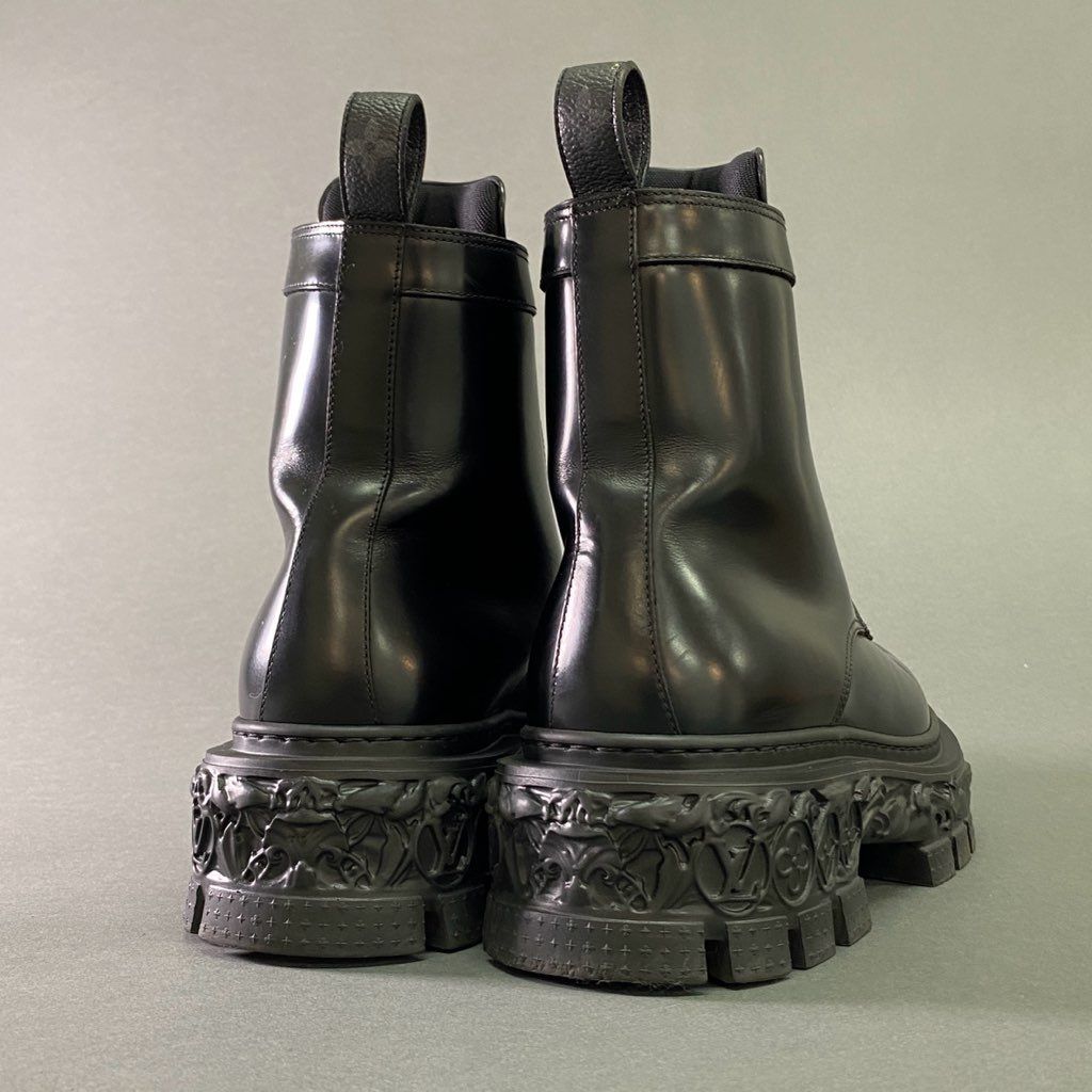 Louis Vuitton ブラック レザー ブーツ ヴィトン 21年 レザー サイドゴアブーツ 7 メンズ ブラック