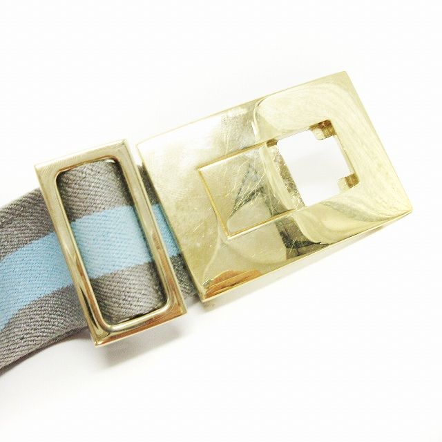 GUCCI ストライプデザイン ベルト グレー 水色 グッチ GUCCI ベルト ストライプ ゴム 青 ブルー グレー 小物