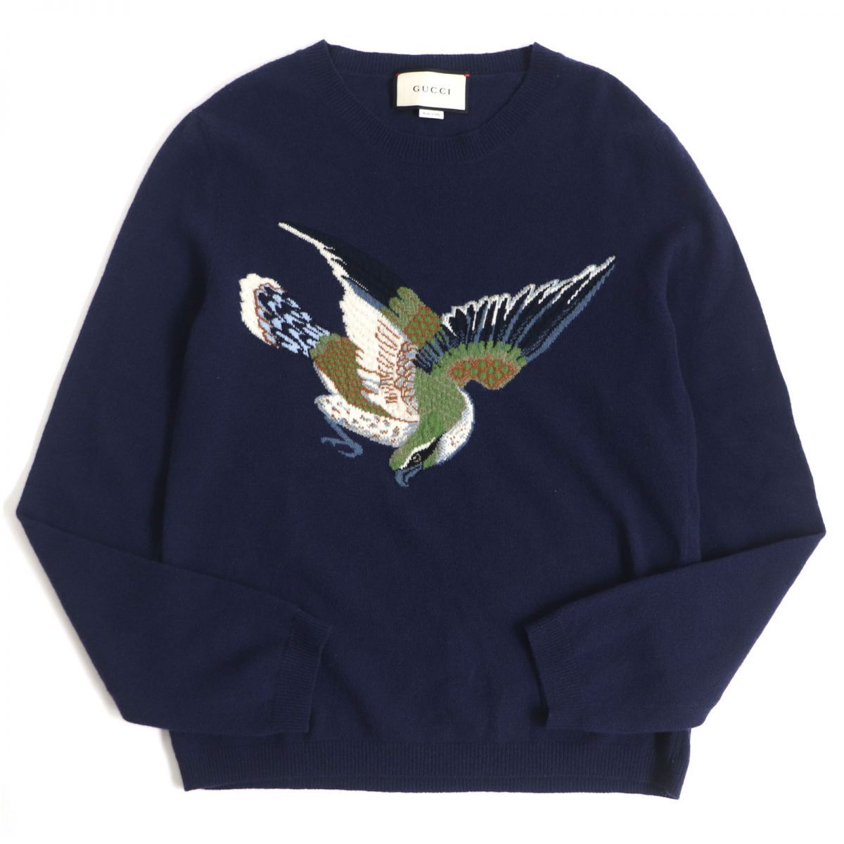 美品□GUCCI/グッチ 429955 アニマルモチーフ 鳥 ウール100% クルー