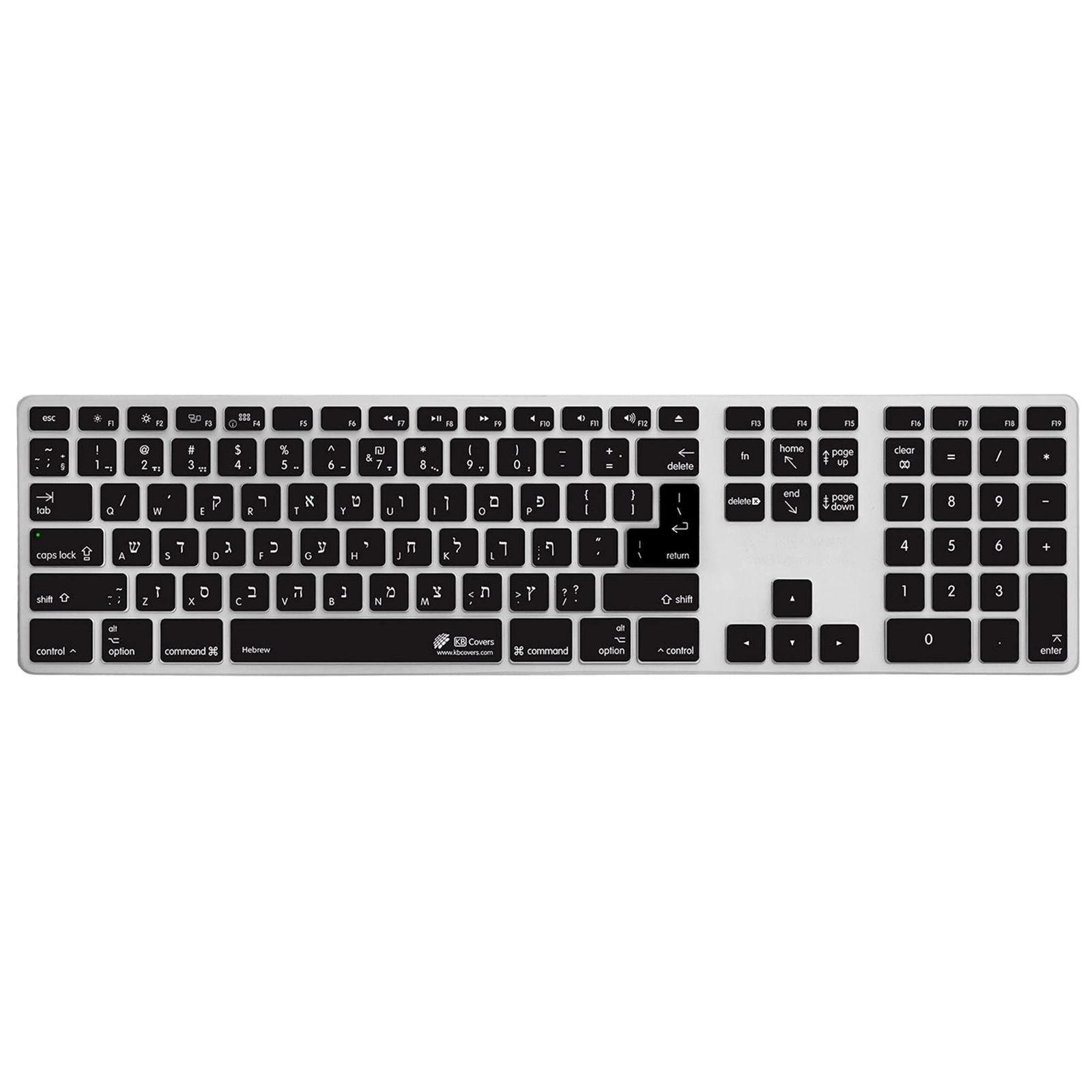 【人気商品】Pad用ヘブライISOキーボードカバー w/Num Keyboard 18765 Ultra-Thin Apple Covers KB