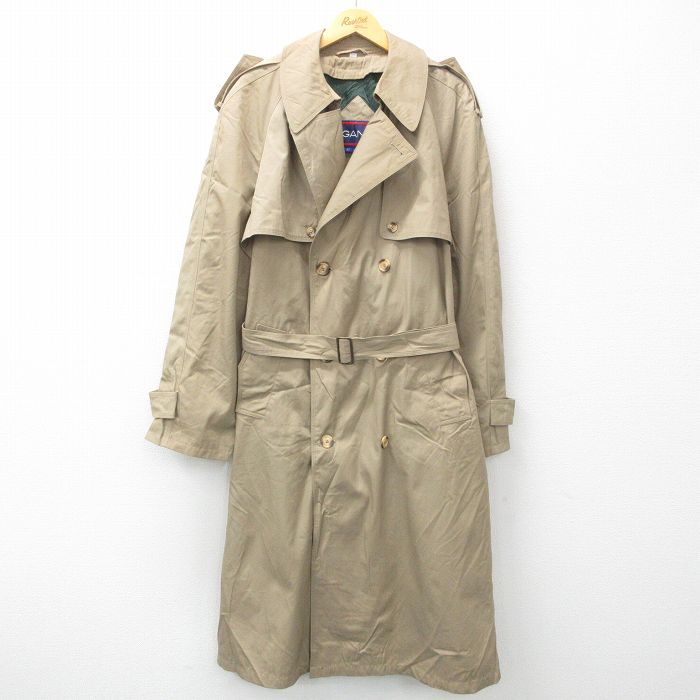 M/古着 GANT 長袖 トレンチ コート メンズ 00s　ロング丈 ベージュ カーキ 25feb17 中古 アウター