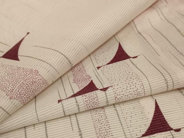 平和屋着物＊夏物 小紋 絽 鶴 暈し染め 洗える着物 AABB2570jd