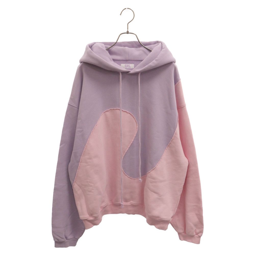 ERL (イーアールエル) SWIRL HOODIE プルオーバーパーカー ピンク/パープル ERL04-P004