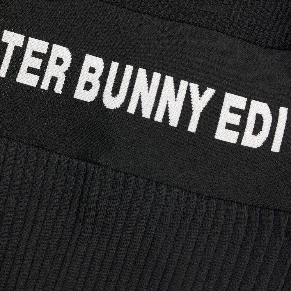 サイズ：0 MASTER BUNNY EDITION マスターバニーエディション  ニットパーカー バックプリーツ ロゴ  ブラック系 [240101422914] ゴルフウェア レディース ストスト サイズ：0 MASTER BUNNY EDITION マスターバニーエディション