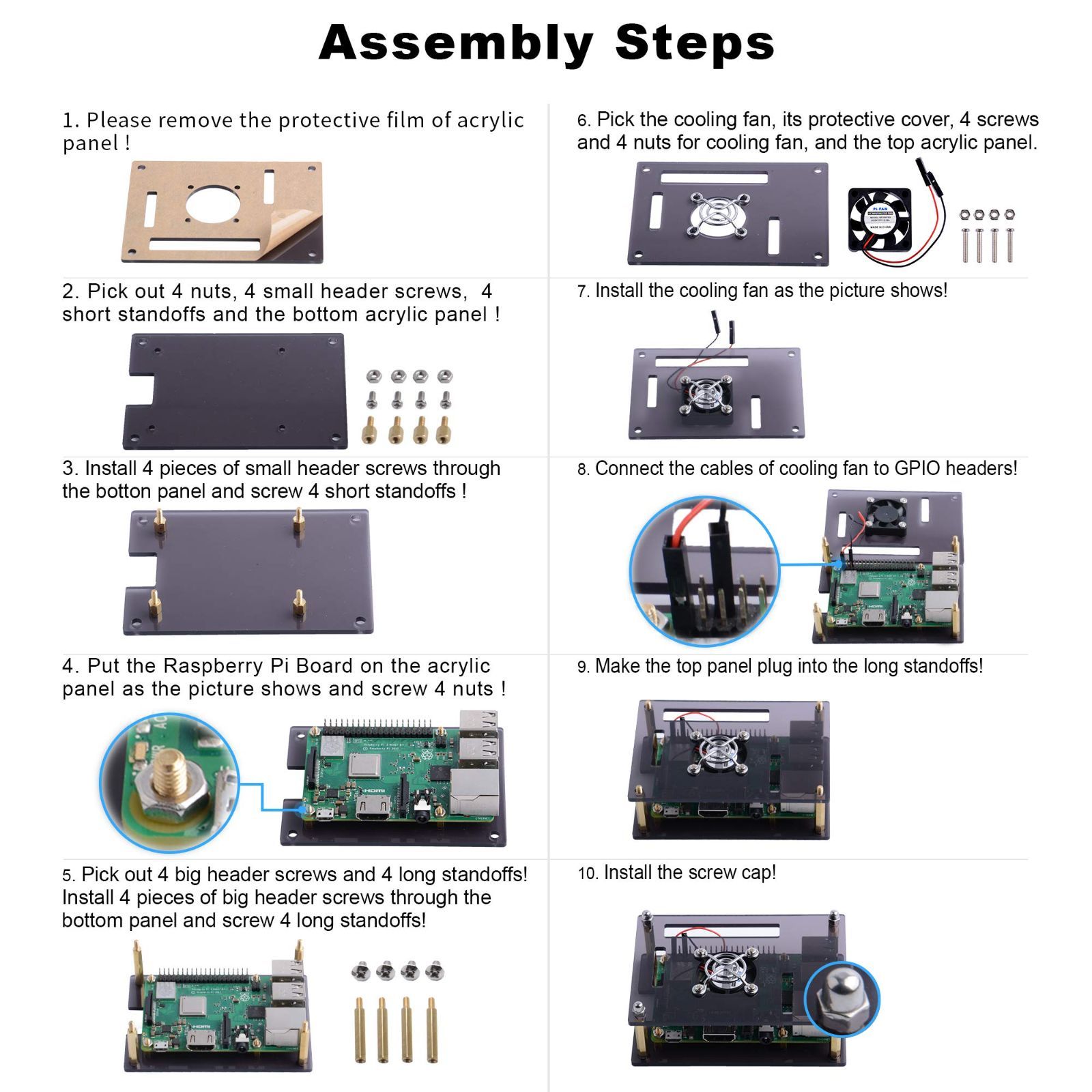 特価商品】(クリア) ケース +用冷却ファン付き B 3/2モデルB Pi Pi +用GeeekPiアクリルケース、Raspberry 3モデルB  pi 4モデルBおよびRaspberry Raspberry メルカリ