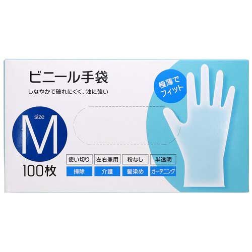 ビニール手袋 M 100枚入 20箱081046*20 大和物産