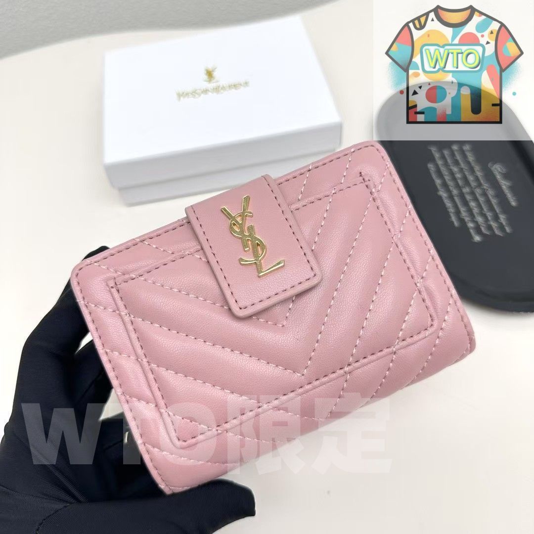 YSL ピンク 財布 YSL 三つ折り財布 モノグラム ピンクの買取ならアトランティスに