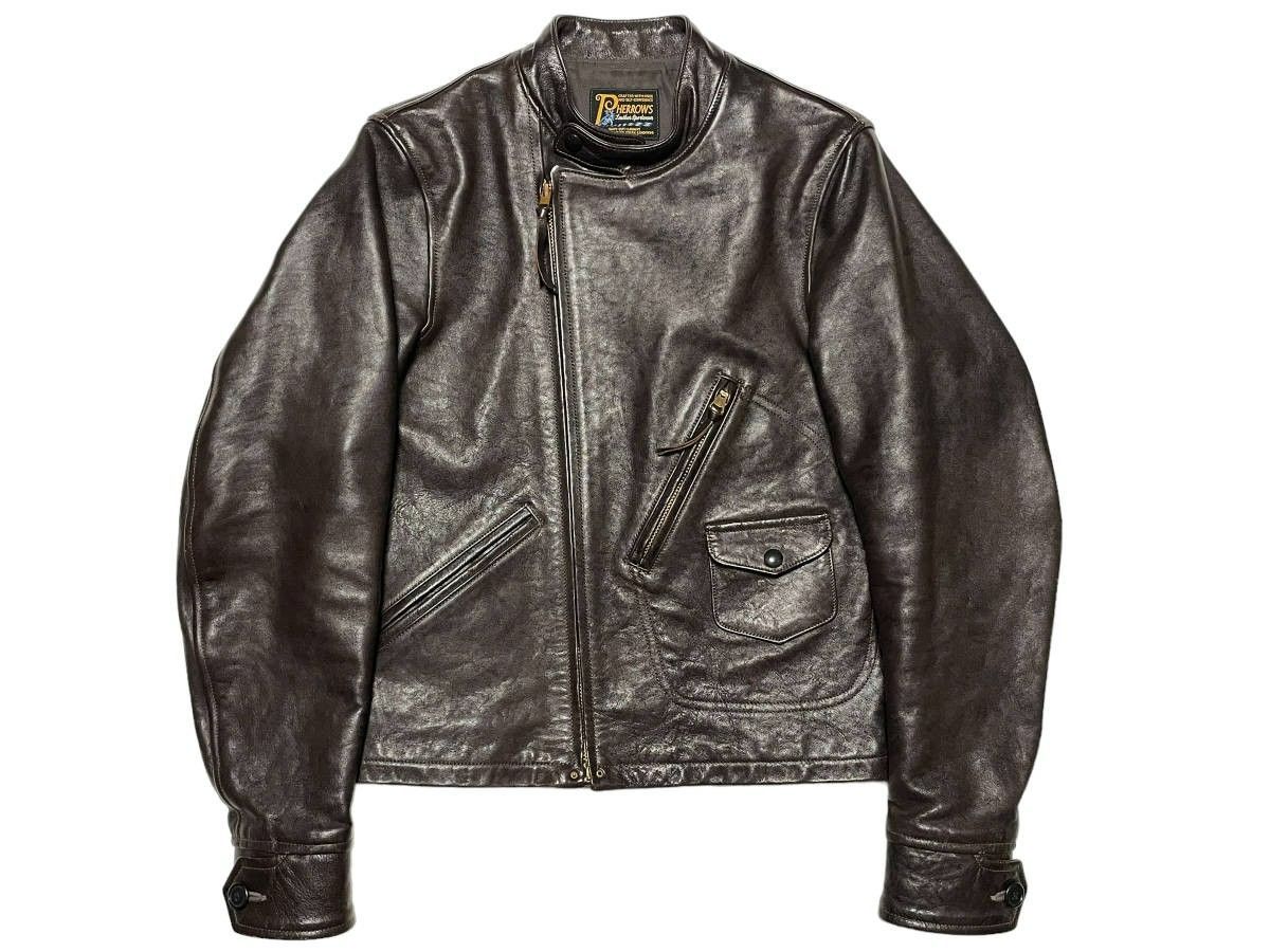 極美品 38 Pherrow's フェローズ GX-72 LEATHER MOTORCYCLE JACKET