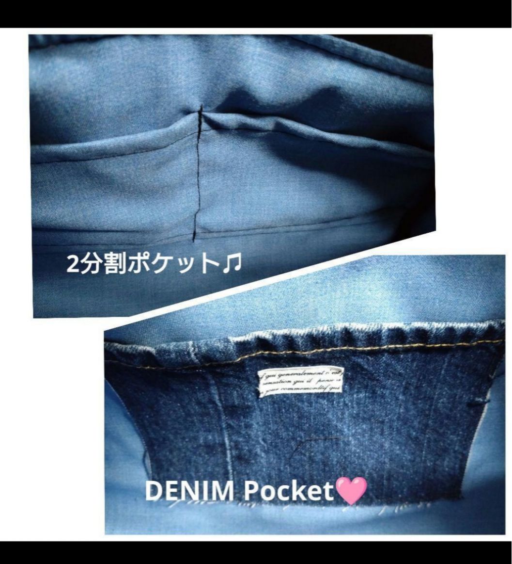 №724【DENIM❌️ドラム缶型ショルダーバッグ♥】デニムリメイク