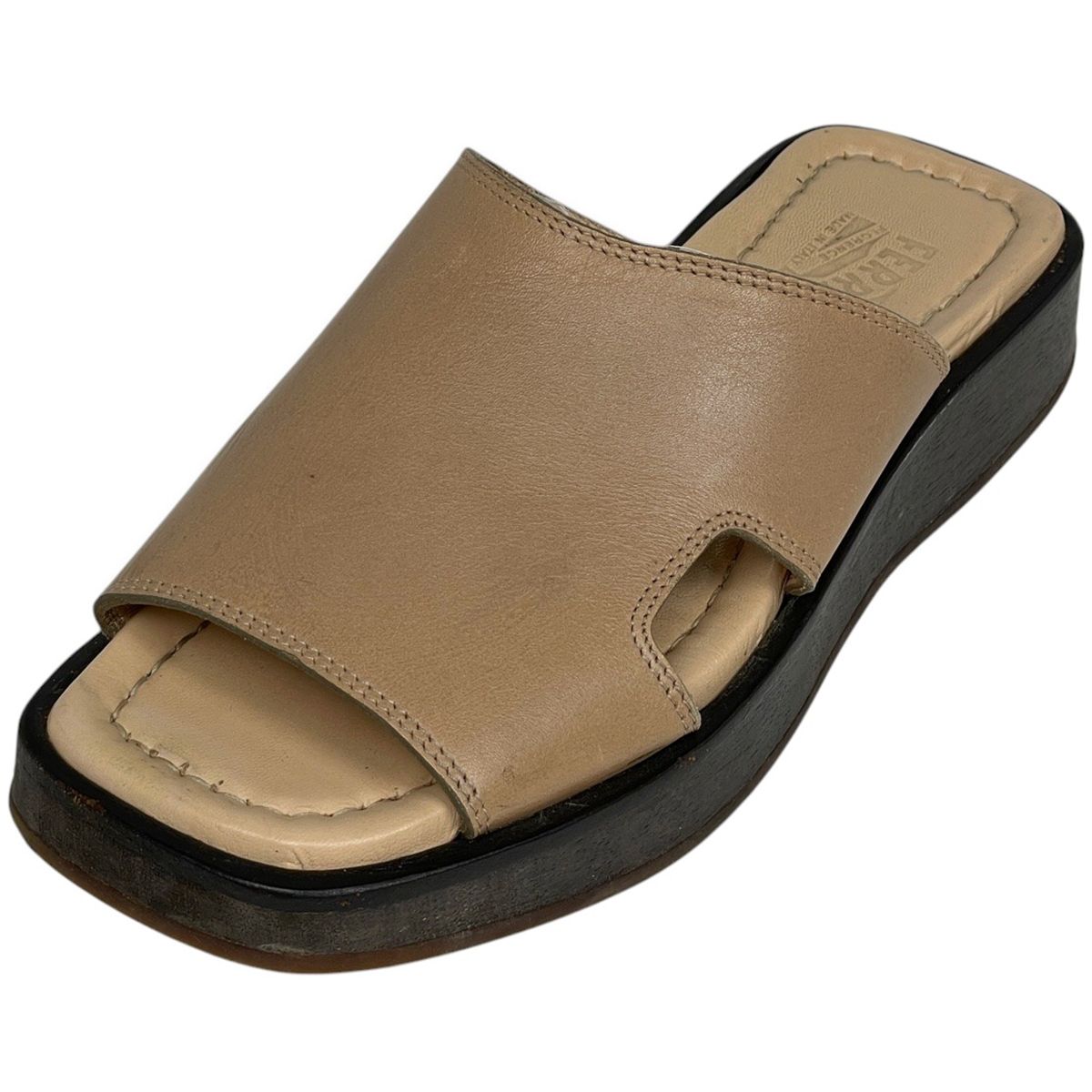 サルヴァトーレフェラガモ Salvatore Ferragamo ロゴ サンダル ミュール サンダル サンダル レザー ベージュ レディース