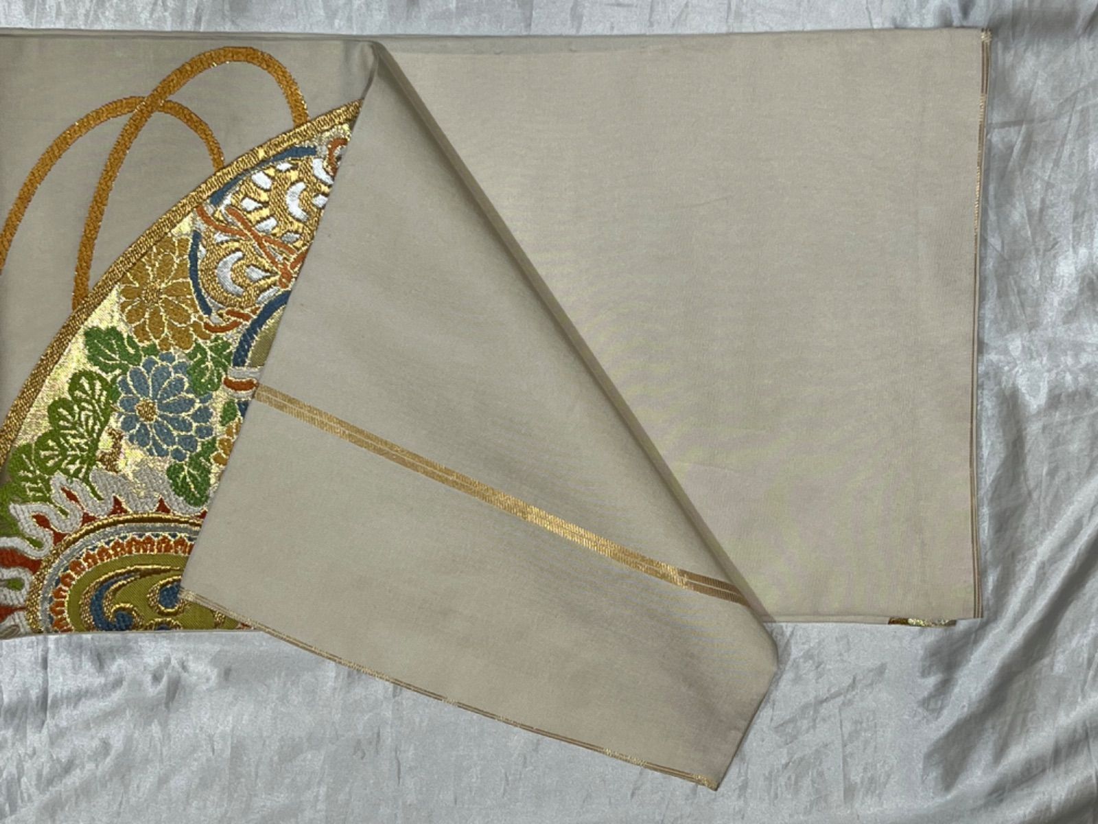 豪華絢爛綺麗美品白地扇正絹袋帯★川島織物★ 豪華絢爛綺麗美品白地扇正絹袋帯☆川島織物☆ - メルカリ