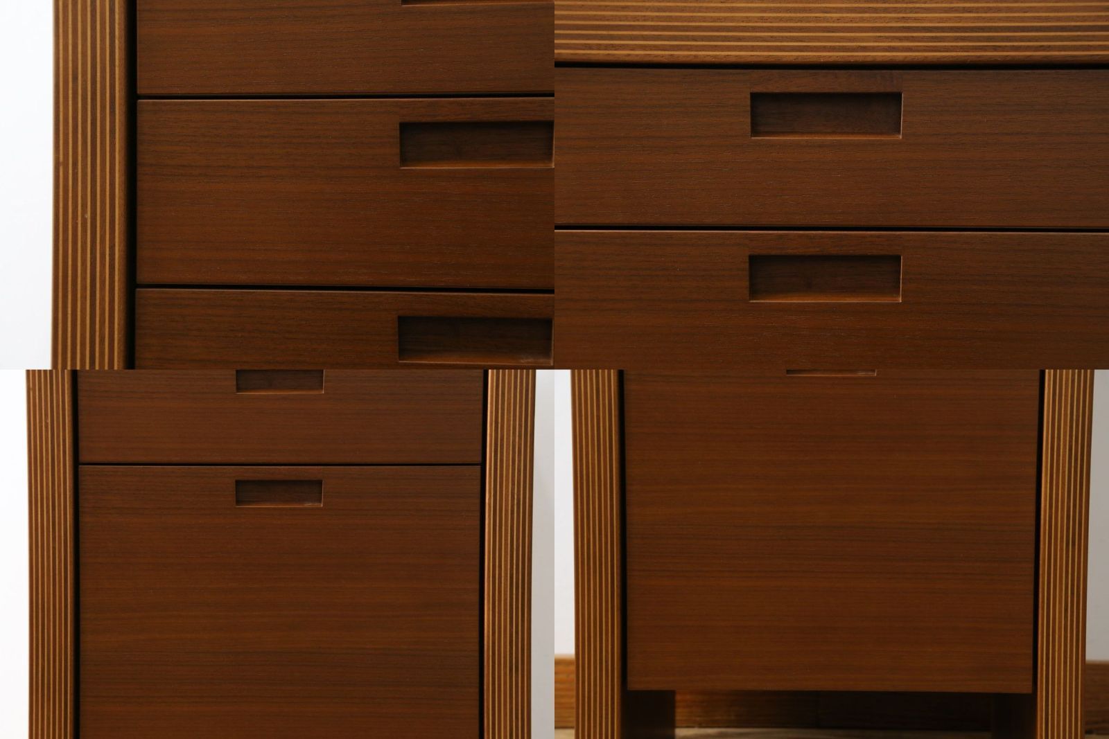 展示品 カンディハウス「ストライプ」ヒッコリー材ネストテーブル 　サイドテーブル CONDE HOUSE カンディハウス ストライプ DR-46 サイドデスク 中古 超美