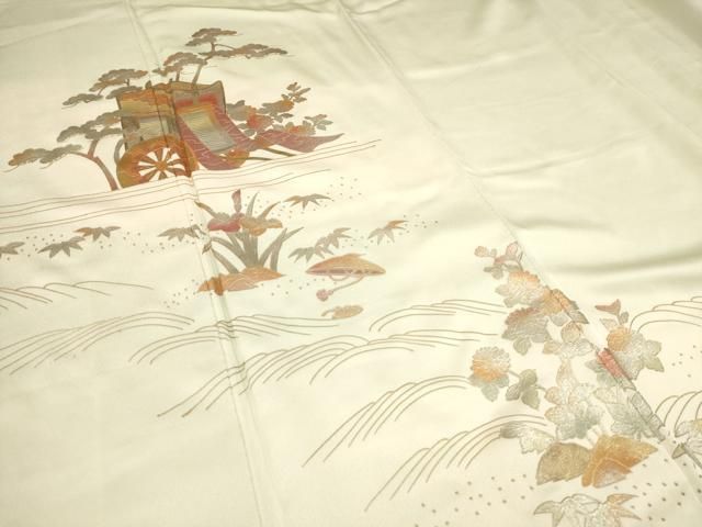 平和屋着物＃道行コート 刺繍 吹き寄せ文 暈し染め 金彩 正絹 逸品