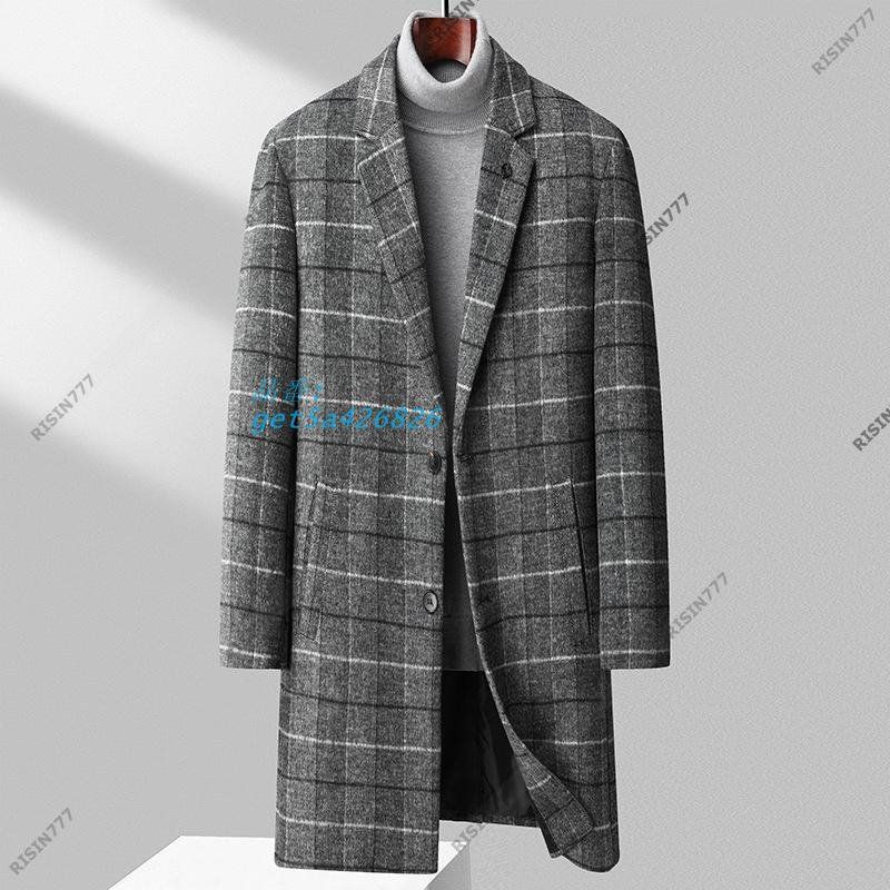 メルトンコート メンズ チェスターコート ファッション シンプル ムートンコート チェック柄 カジュアル ビジネスコート 幅広のラペル 開襟 コート 着痩せ get5a426826