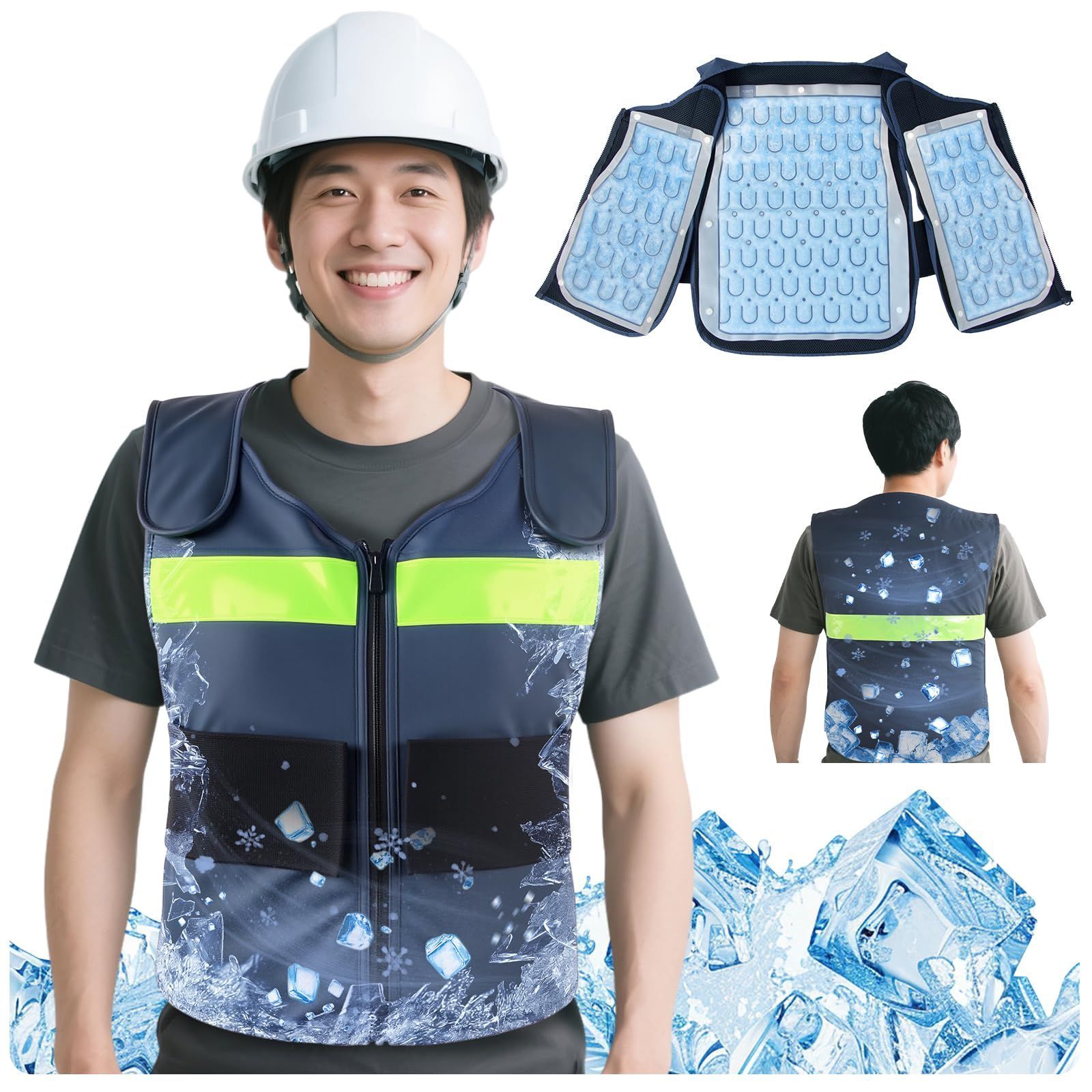 新商品 ひんやり フリーサイズ 冷感ベスト 夏冷感作業服 冷却服 暑さ対策 クールグッズ 屋外 お釣り キャンプ 冷却ベスト 2025業界初登場｜分解洗濯 ｜PCM28℃自然凍結 スポーツ観戦 農業 工事現場 Fohil ワークマン 熱中症グッズ