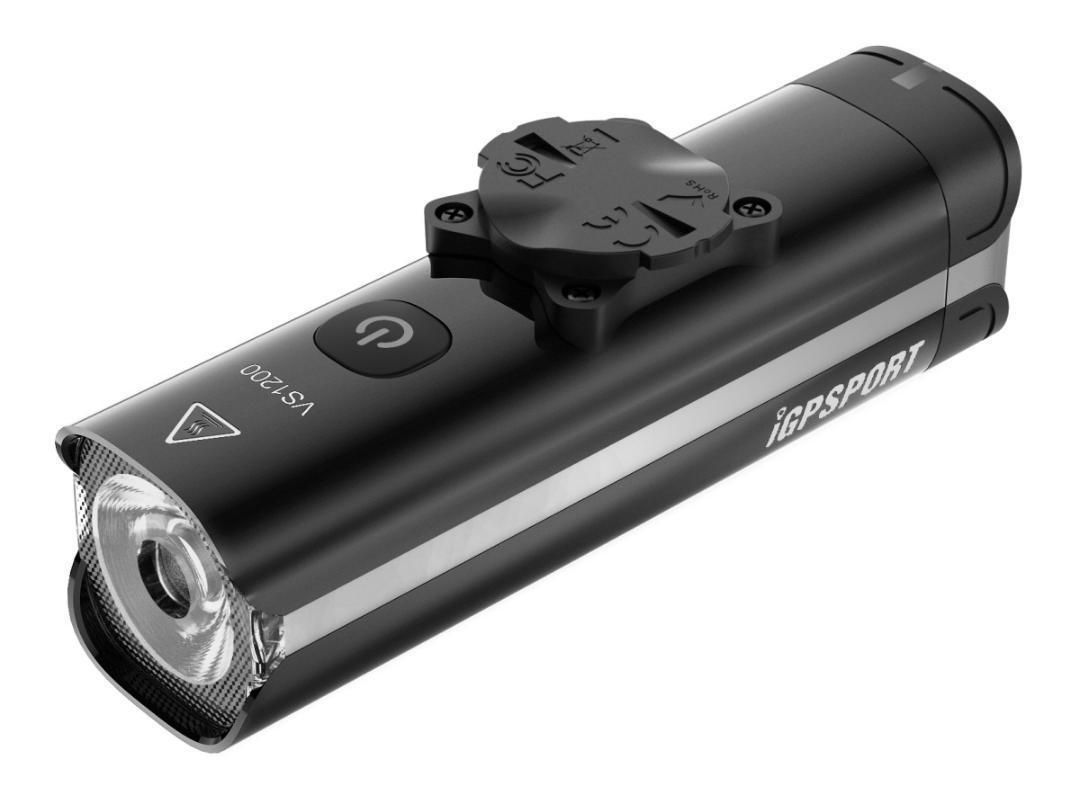 iGPSPORT アイジーピースポーツ スマートフロントライト VS1200 マウントM82付属